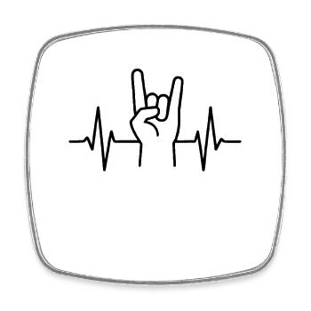 Rockhand heartbeat - Square fridge magnet - white - Front