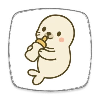 Flask Seal Baby - Square fridge magnet - white - Front