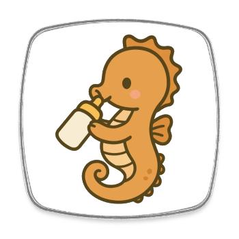 Seahorse Twink - Square fridge magnet - white - Front
