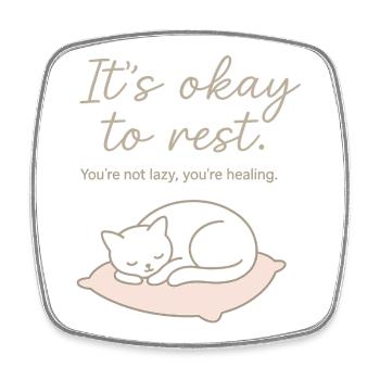 It's okay to rest – self-care & rest - Square fridge magnet - white - Front