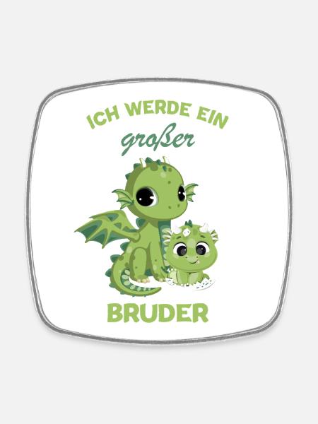 Nachwuchs Verkünden | Ich Werde Großer Bruder 2027 - Viereckiger Kühlschrankmagnet - Weiß