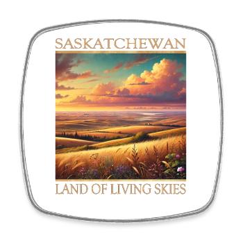 Saskatchewan Land der lebenden Himmelafrika  - Viereckiger Kühlschrankmagnet - Weiß - Vorne