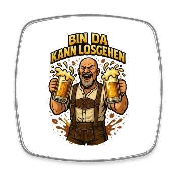 Bier Bierkrug Bierflasche Bierzelt Biergarten - Viereckiger Kühlschrankmagnet - Weiß - Vorne
