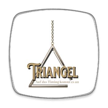 Triangel - Auf das Timing kommt es an Percussion - Viereckiger Kühlschrankmagnet - Weiß - Vorne