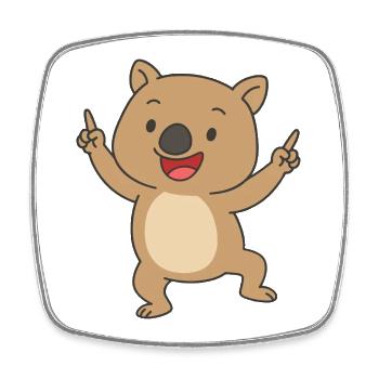 Tanzendes Wombatbaby Cartoon - Viereckiger Kühlschrankmagnet - Weiß - Vorne