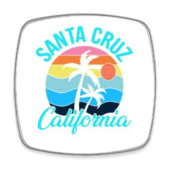 Santa Cruz California - Viereckiger Kühlschrankmagnet - Weiß - Vorne