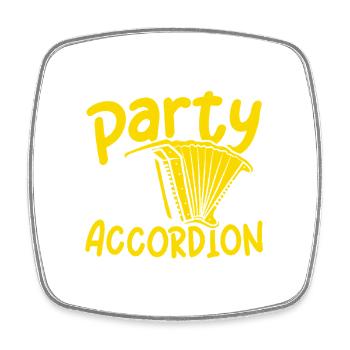 Start the party the accordion player is here - Viereckiger Kühlschrankmagnet - Weiß - Vorne