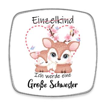 Nachwuchs Verkünden Ich Werde Große Schwester 2027 - Viereckiger Kühlschrankmagnet - Weiß - Vorne