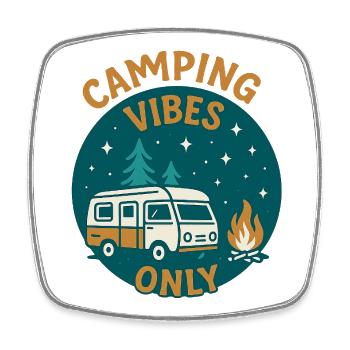 Camping Vibes Only - Leisure Design - Square fridge magnet - white - Front