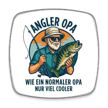 Angler Grandpa - Funny Angler Grandpa Design - Magnet carré - blanc - Devant