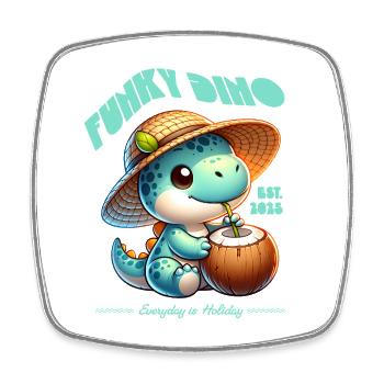 Funky Dino Coconut - Square fridge magnet - white - Front