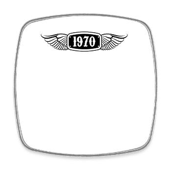1970 vintage 1970 limited edition 1970 Gift Idea 1 - Viereckiger Kühlschrankmagnet - Weiß - Vorne
