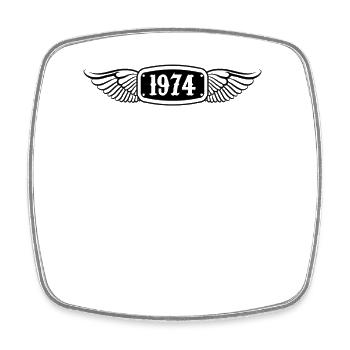 1974 millésime 1974 édition limitée 1974 Idée cadeau 1 - Magnet carré - blanc - Devant