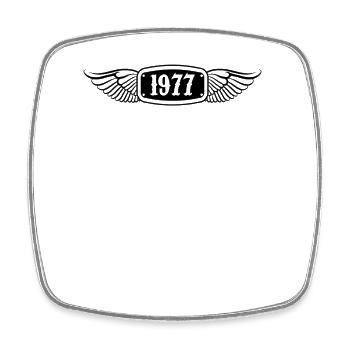 1977 vintage 1977 limited edition 1977 Gift Idea 1 - Square fridge magnet - white - Front