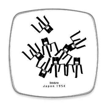Chairs in Fall - tribute to C.P. - Square fridge magnet - white - Front