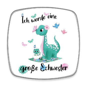 Nachwuchs Verkünden Ich Werde Große Schwester 2027 - Viereckiger Kühlschrankmagnet - Weiß - Vorne