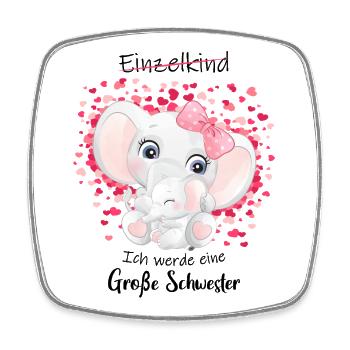 Nachwuchs Verkünden Ich Werde Große Schwester 2027 - Viereckiger Kühlschrankmagnet - Weiß - Vorne