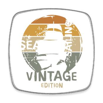 old vintage sailing ship - seas and ocean icon - Square fridge magnet - white - Front