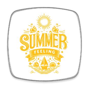SUMMER Feeling yellow Graphic - Square fridge magnet - white - Front