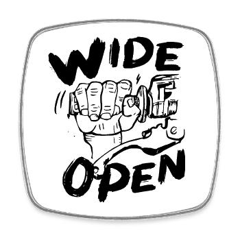wide open - Square fridge magnet - white - Front