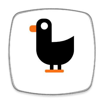 Duck Short Word - Minimalist Duck, Earth - Square fridge magnet - white - Front