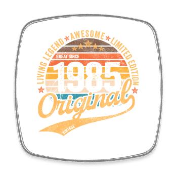 Vintage 1985 40th Birthday Original 1985 - Square fridge magnet - white - Front