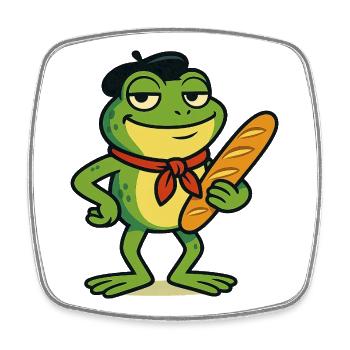 Fantaisiste france Froggy Baker Illustration - Magnet carré - blanc - Devant