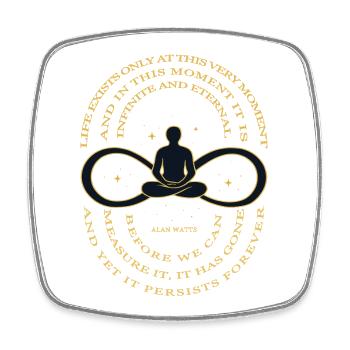 Alan Watts Zeit Infinity T-Shirt - Viereckiger Kühlschrankmagnet - Weiß - Vorne
