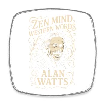 Zen Mind Western Words Art - Square fridge magnet - white - Front