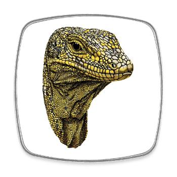 Waran Echse Reptil Komodowaran Bindenwaran Lizard - Viereckiger Kühlschrankmagnet - Weiß - Vorne