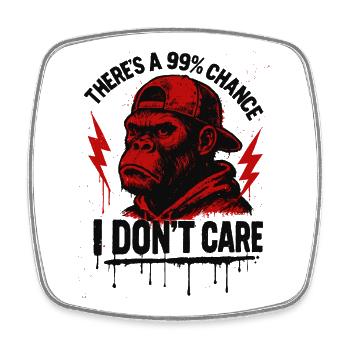 99% Chance, dass es mir egal ist T-Shirt - Viereckiger Kühlschrankmagnet - Weiß - Vorne