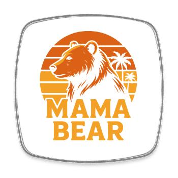 Mama Bear Sunset Palmen Vintage Wildnis Natur - Viereckiger Kühlschrankmagnet - Weiß - Vorne