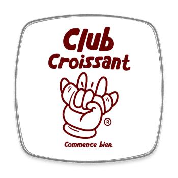 Club Croissant - Square fridge magnet - white - Front