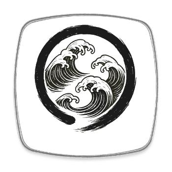 Zen-Wellen Enso-Kreis-Symbol - Viereckiger Kühlschrankmagnet - Weiß - Vorne