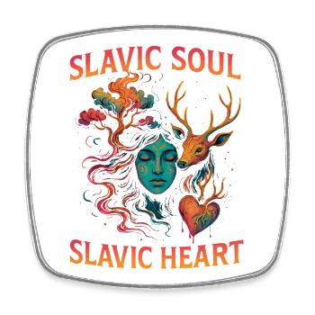 Slavic Soul Slavic Heart Artwork - Square fridge magnet - white - Front