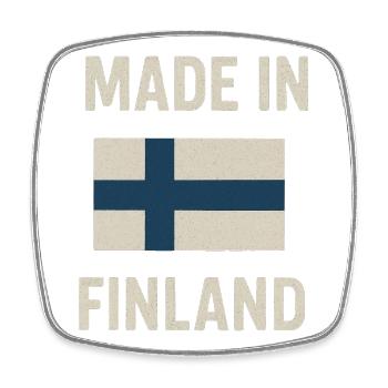 Finnische Flagge und Text Made in Finland - Viereckiger Kühlschrankmagnet - Weiß - Vorne