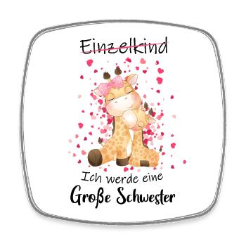 Nachwuchs Verkünden Ich Werde Große Schwester 2027 - Viereckiger Kühlschrankmagnet - Weiß - Vorne
