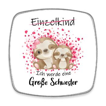 Nachwuchs Verkünden Ich Werde Große Schwester 2027 - Viereckiger Kühlschrankmagnet - Weiß - Vorne