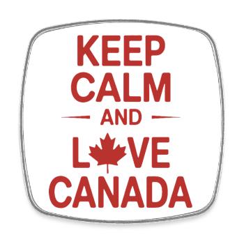 Canadian Love Heart Design - Square fridge magnet - white - Front