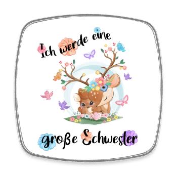 Nachwuchs Verkünden Ich Werde Große Schwester 2027 - Viereckiger Kühlschrankmagnet - Weiß - Vorne