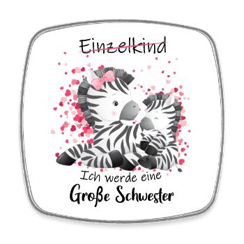 Nachwuchs Verkünden Ich Werde Große Schwester 2027 - Viereckiger Kühlschrankmagnet - Weiß - Vorne