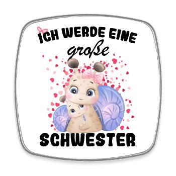 Nachwuchs Verkünden Ich Werde Große Schwester 2027 - Viereckiger Kühlschrankmagnet - Weiß - Vorne