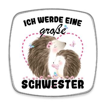 Nachwuchs Verkünden Ich Werde Große Schwester 2027 - Viereckiger Kühlschrankmagnet - Weiß - Vorne