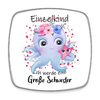 Nachwuchs Verkünden Ich Werde Große Schwester 2027 - Viereckiger Kühlschrankmagnet - Weiß - Vorne