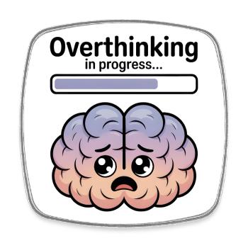 Overthinking in progress - Square fridge magnet - white - Front