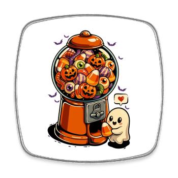 Gumball - Ghost bonbons halloween - Magnet carré - blanc - Devant