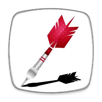 Red Dart with Shadow - Square fridge magnet - white - Front