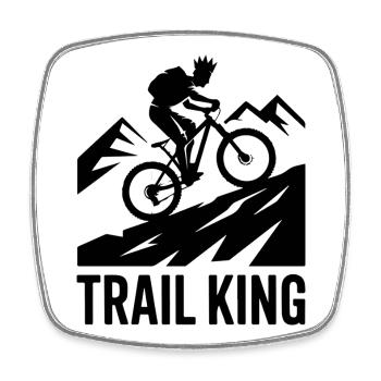 Trail King MTB Crown Silhouette - Viereckiger Kühlschrankmagnet - Weiß - Vorne