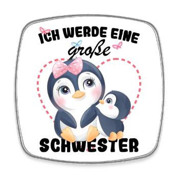 Nachwuchs Verkünden Ich Werde Große Schwester 2027 - Viereckiger Kühlschrankmagnet - Weiß - Vorne