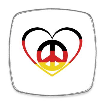 Germany Heart Peace German Peace - Square fridge magnet - white - Front